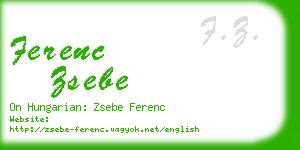 ferenc zsebe business card